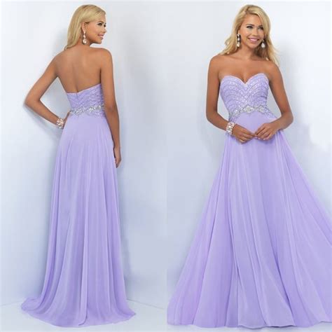Long Light Purple Bridesmaid Dresses Sweetheart Shape Budget