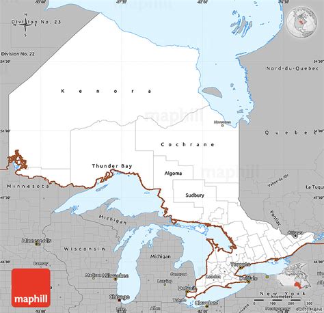 Shaded Relief Map Of Ontario Physical Outside