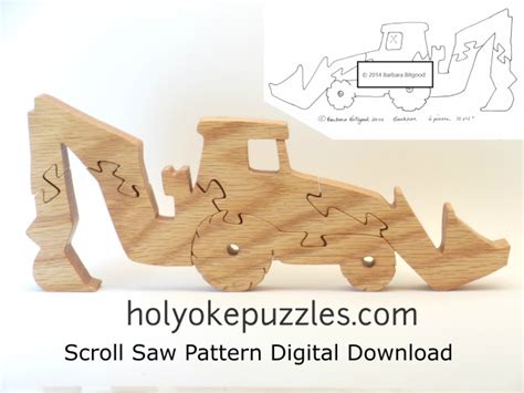 Backhoe Puzzle Pattern Pdf Svg Wood Puzzles Patterns