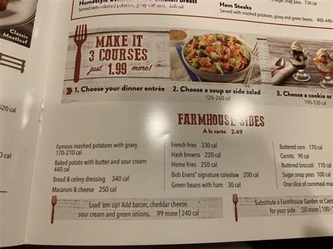 Menu At Bob Evans Restaurant Van Wert