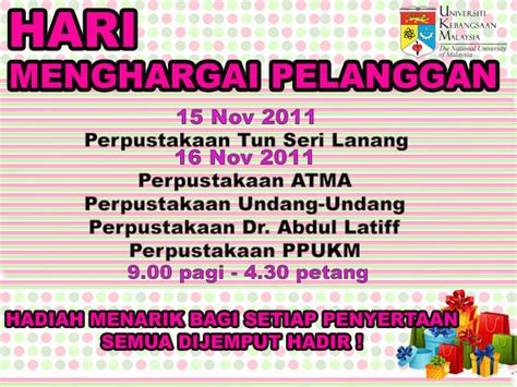 Pandangan dekat tangga perpustakaan tun seri lanang. Hari Menghargai Pelanggan Perpustakaan UKM 2011 ...