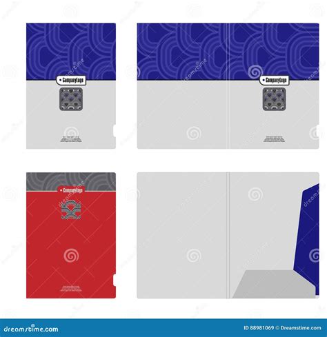 Corporate Folder Cover Template And Cutting Stock Vector