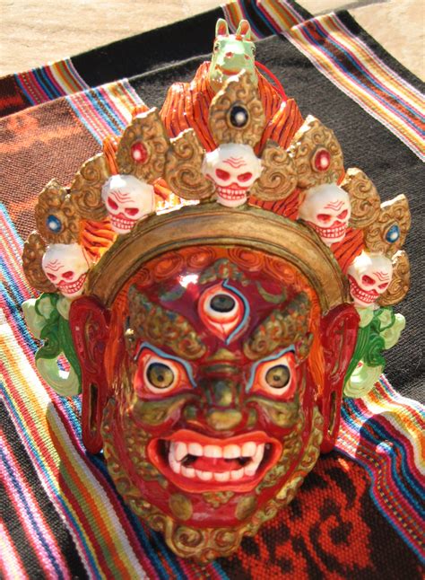Hand Crafted Masks Thai Khon Mask Tibetan Wrathful Deity Mask Barong