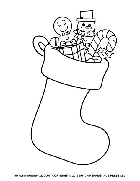 stocking coloring pages   print