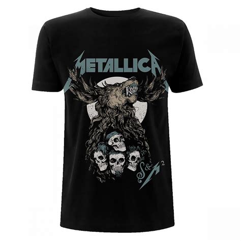 Metallica Tričko Sandm2 Skulls Black Pánské Musicwear Trička Mikiny