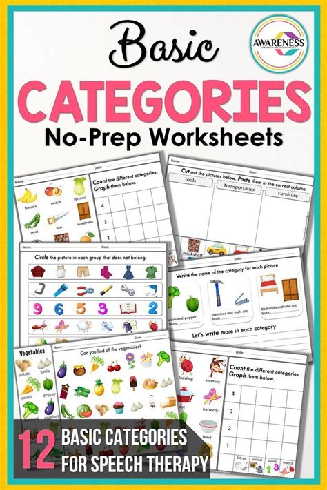 Categories Speech Therapy Activities No Prep Worksheets Categories