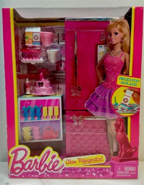 Barbie Glam Refrigerator Pieces Stay In Place Fridge New In Box Ages 3