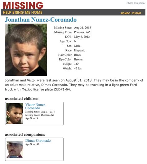 Photos 183 Missing And Unidentified Children In Arizona