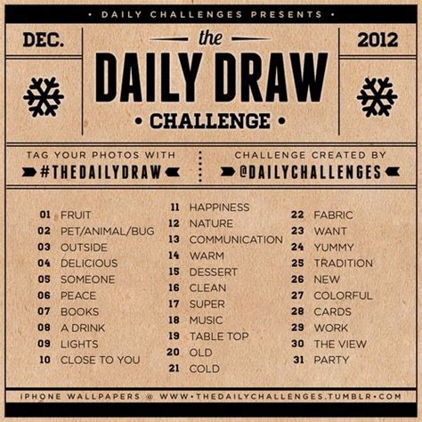 The Daily Draw Challenge Drawing Challenge Daily Drawing Art Challenge