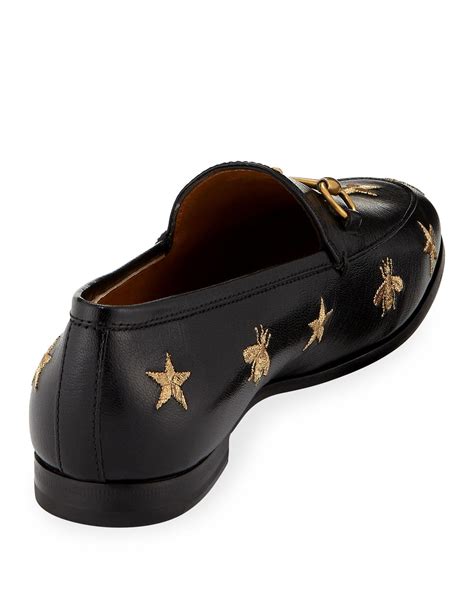 Gucci Jordaan Star And Bee Leather Loafer In Black Lyst