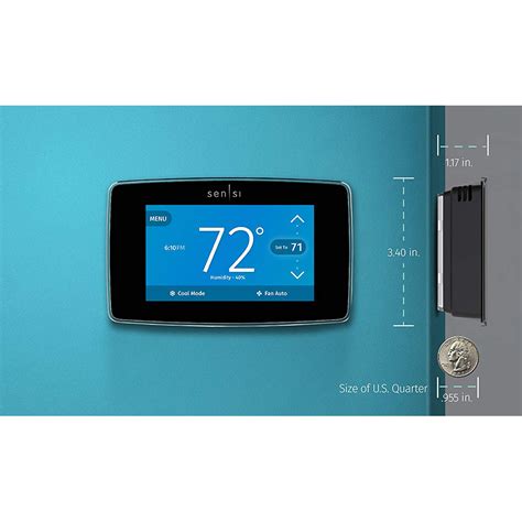 emerson sensi touch wi fi smart thermostat  touchscreen color display black  ebay