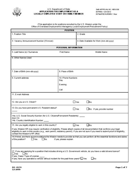 Ds 174 Application Form Professional Certification Identity Document