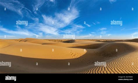 Panorama Of Dunes In Thar Desert Rajasthan India Stock Photo Alamy