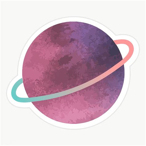 Cute Planet With A Ring System On Transparent Background Premium