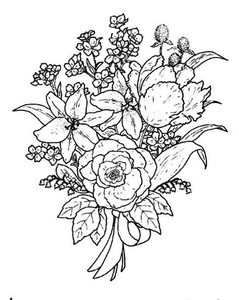 Bouquet Of Flowers Line Drawing At Explore