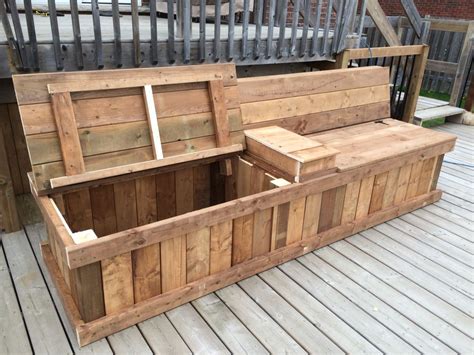 Deck Storage Bench With Dual Compartments Outdoor Patio Storage