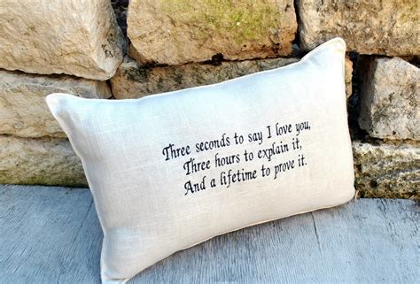 Love Quote Embroidered Pillow With Quote By Yellowbugboutique