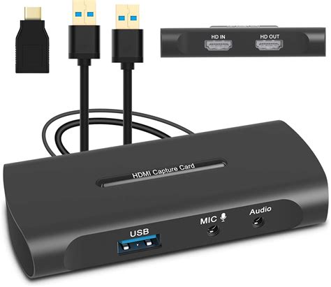 Tarjeta De Captura Capturadora Video Hdmi A Usb 3 0 Con Entrada De Micrófono Y Salida De Audio