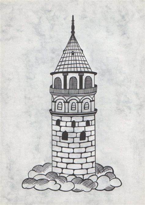 galata-tower | Çizimler, Çizim fikirleri, Çizim defterleri
