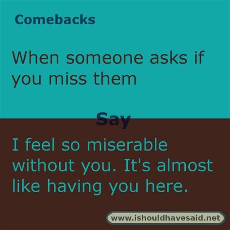 Use This Comeback If Someone Asks If You Miss Them Check Out Our Top