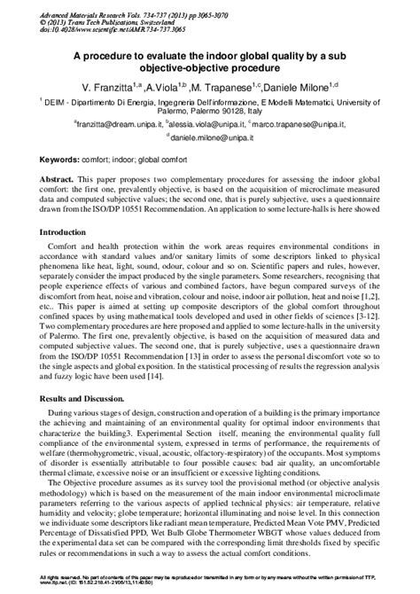 (PDF) A procedure to evaluate the indoor global quality by a sub objective-objective procedure ...