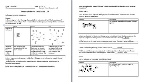 Matter is classified as a mixture if there are different particles present. Chemistry 1 Worksheet Classification Of Matter and Changes ...