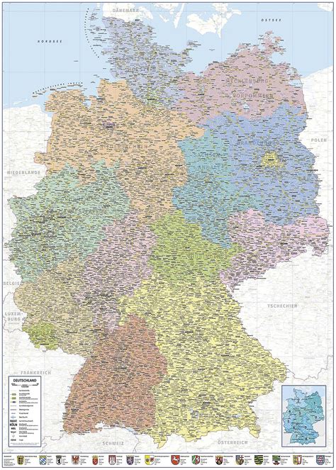 Map Of Germany Xxl Poster Political Map 100x140 Political Map Of The