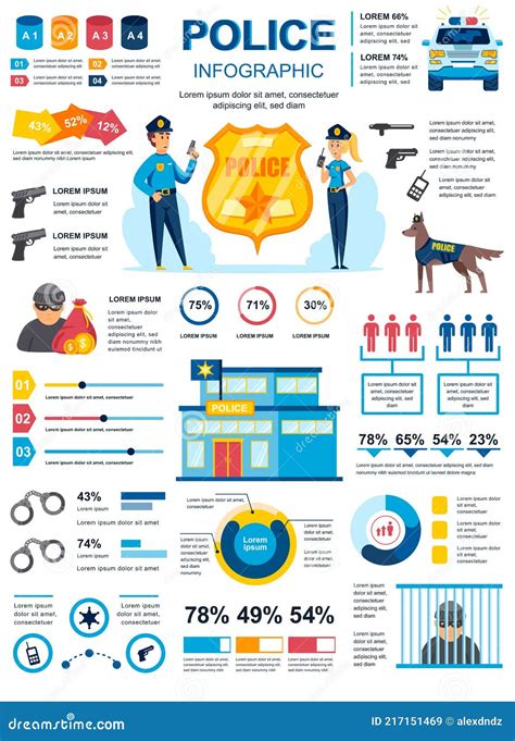 Police Infographic Set Vector Illustration 44406838