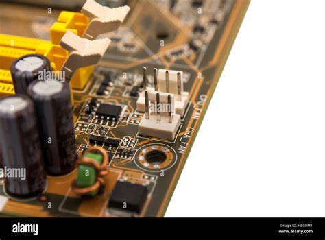 Electronics Components On Modern Pc Computer Mainboard Stock Photo Alamy