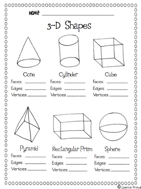 Printable 3d Shapes Worksheets For Grade 3 Thekidsworksheet