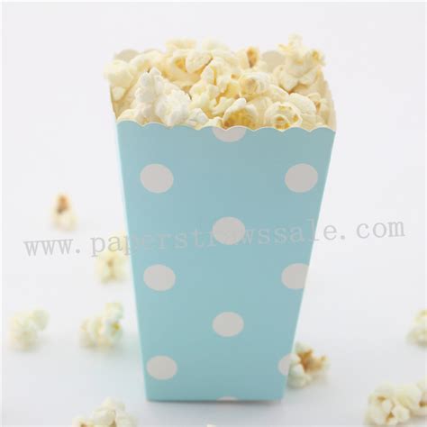 Blue Popcorn Boxeslight Blue Paper Popcorn Boxes Polka Dot 36pcs