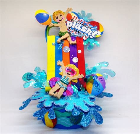 Swimming Pool Party Cake Topper For Girls Water Slide Party Etsy