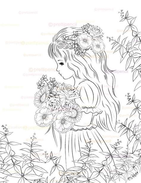 Flower Girl Printable Coloring Page Adult Coloring Pages