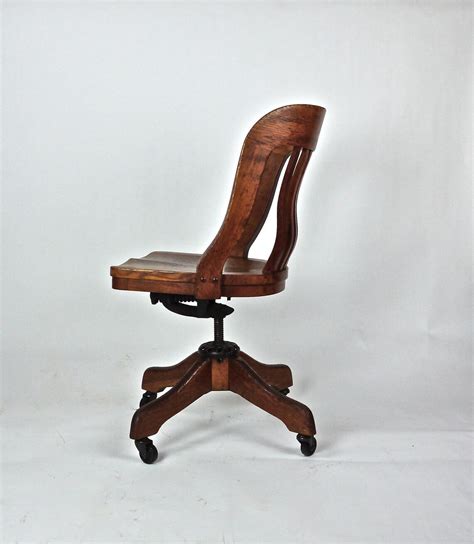 Antique Milwaukee Chair Co Oak Deco Desk Office Library Swivel Etsy