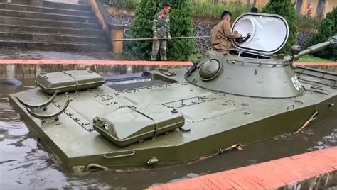 Vietnamese Army Pt 76 Amphibious Tanks Undergo Water Test Defense