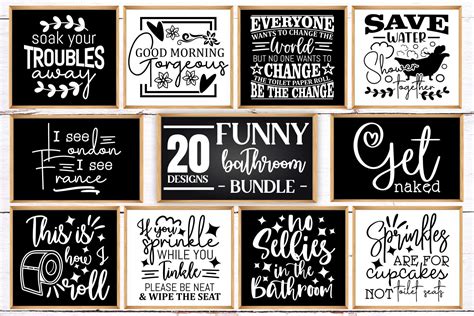 Bathroom SVG Bundle Bathroom Quotes Svg Funny Bathroom Signs Bat