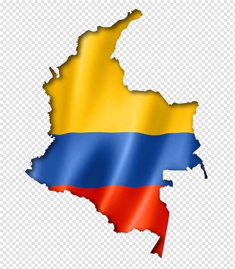 Colombian Flag Map Premium Psd File