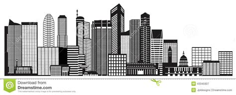 Singapore City Skyline Black And White Illustration Stock Illustration