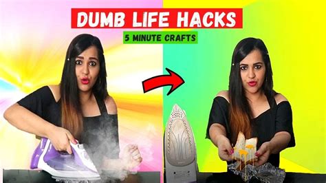 TRYING Dumb LIFE HACKS by 5 Minute Crafts 😂 - YouTube