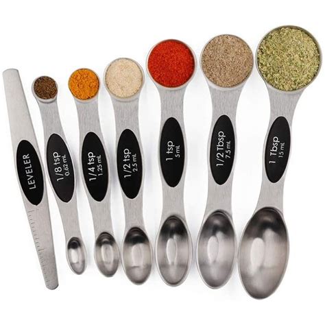 Stainless Steel Magnetic Dual Sided Measuring Spoons Set Of 7 Tanga