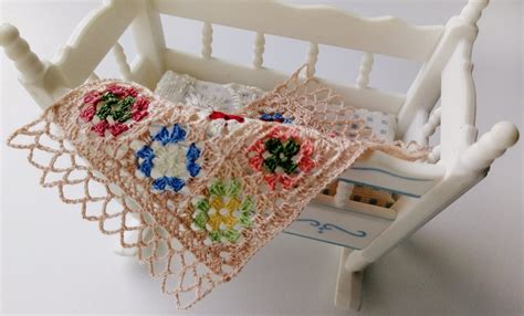 Crochet Miniature Dollhouse Blanket Patchwork With Lacy Etsy