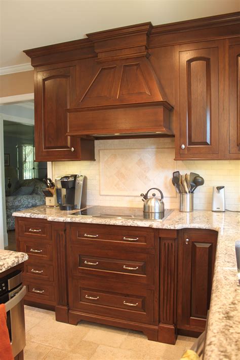Allow us to use our experience in quality custom craftsmanship to help you in your unique applications. Hickory custom wood hood | Kitchen design, Oven cabinet ...