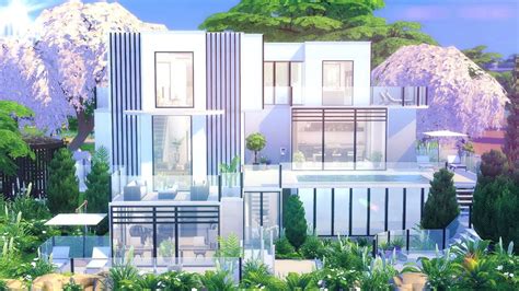 Modern Luxury Home Sims 4 No Cc Kate Emerald Tricky Shell Stop