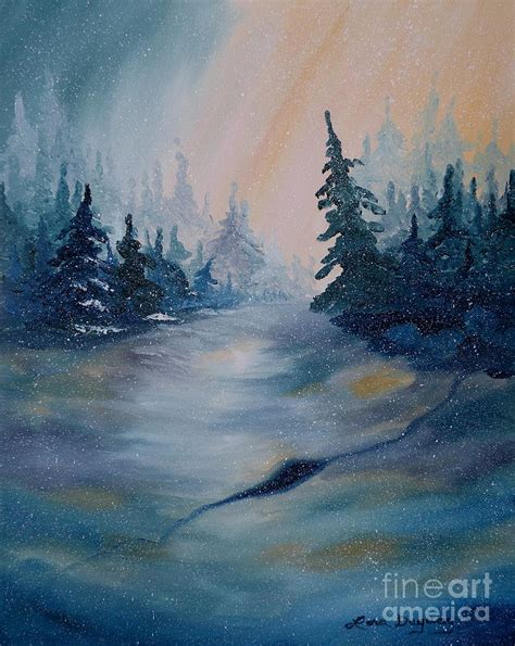 Snowstorm Painting By Lora Duguay