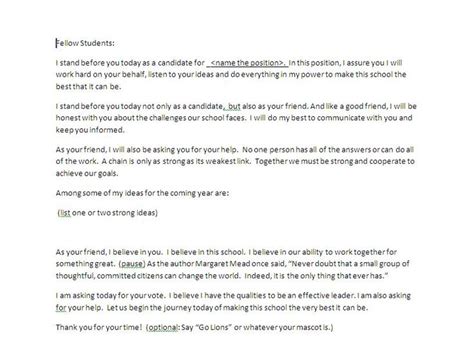 Extract of sample class president. Student Council Speeches - Student Council Pro | Student ...