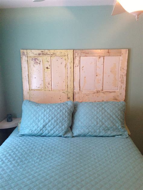Headboard Made From Old Doors Salvaged From The Casco Maine Dump