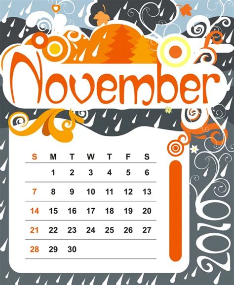 November Vector Art Stock Images Depositphotos