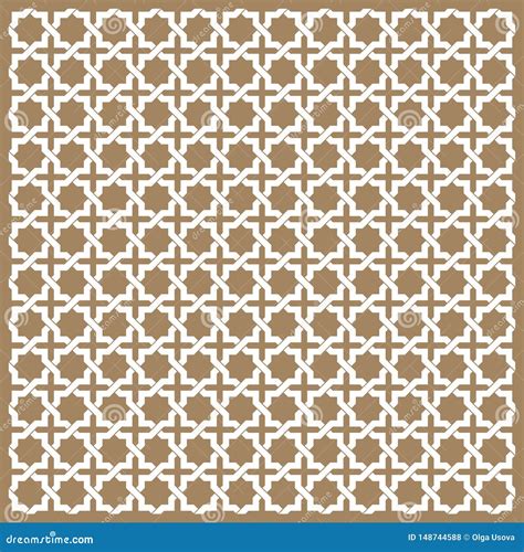 Seamless Islamic Patterns In Beige Traditional Muslim Ornament Stock
