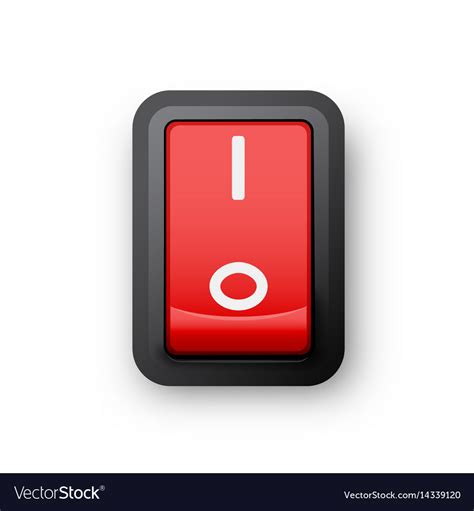 Red Pc Electric Switch Royalty Free Vector Image