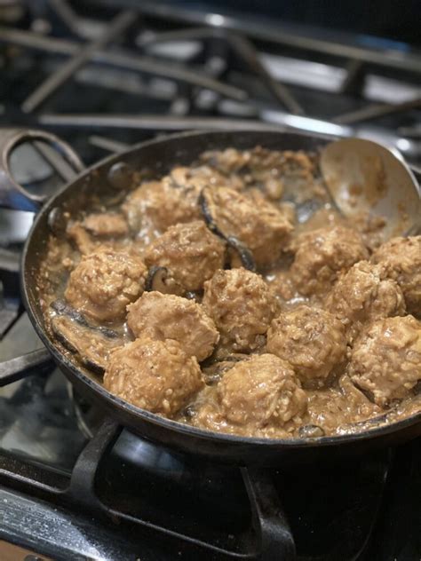 Chicken And Rice Meatballs In Mushroom Gravy Virginia Willis
